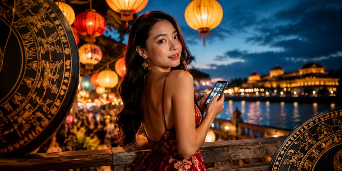 Người dùng tại chợ đêm Huế trải nghiệm casino trực tuyến và nhận khuyến mãi trên điện thoại